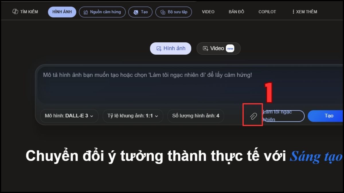 Truy cập Bing Image Creator để thực hiện cách làm sticker trên điện thoại android.