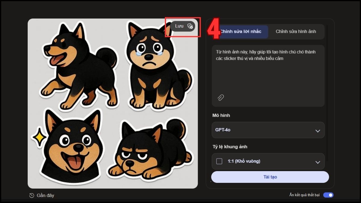 Lưu nhãn dán về máy sau khi hoàn thành cách làm sticker từ ảnh trên android.