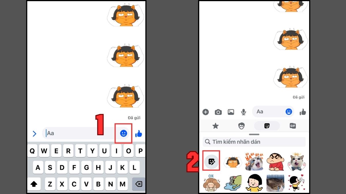 Mở trình quản lý nhãn dán trên Messenger để áp dụng cách làm sticker trên Android.