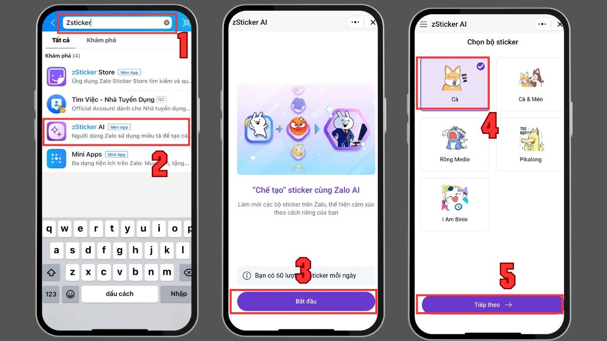 Sử dụng zSticker AI trên Zalo là cách làm sticker trên điện thoại android thú vị.