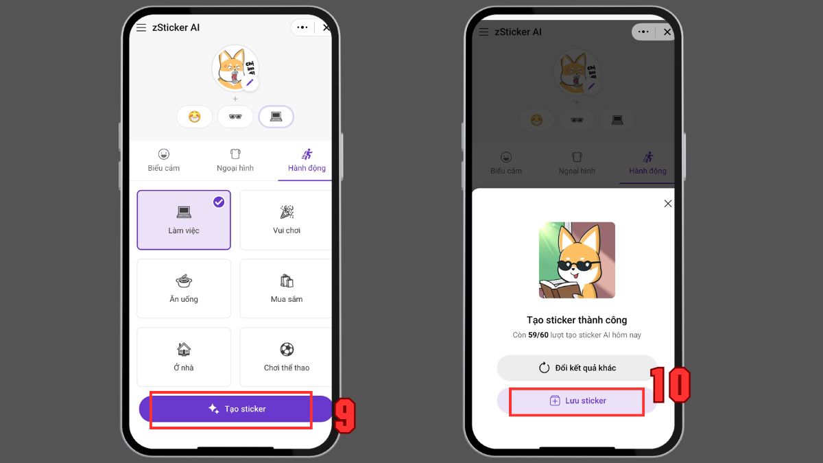 Lưu sticker cá nhân vào kho nhãn dán Zalo sau khi tạo nhãn dán cá nhân.