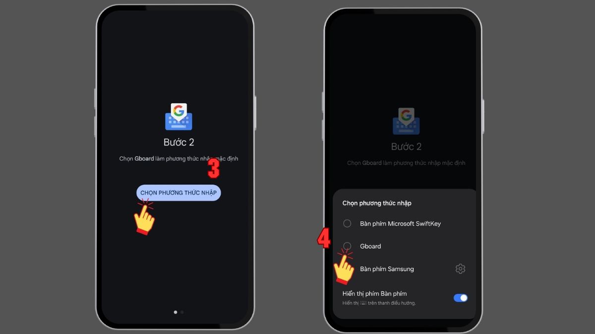 Thiết lập Gboard làm phương thức nhập chính giúp tạo nhãn dán cá nhân.