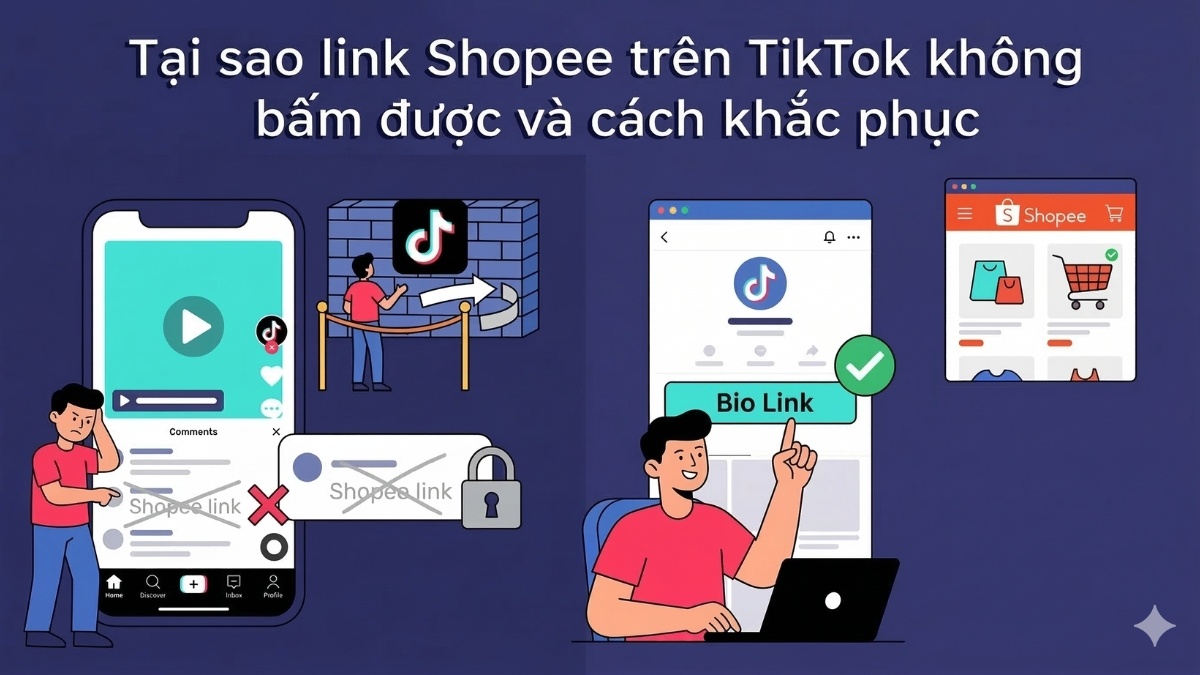Giải đáp lỗi link không bấm được và mẹo tối ưu cách liên kết tiktok với shopee.