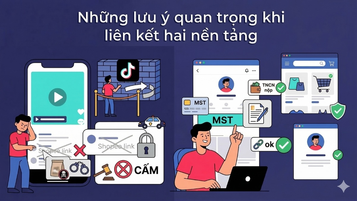 Nghĩa vụ thuế và lưu ý pháp lý trong cách liên kết tiktok với shopee.