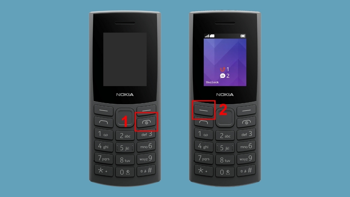 Hướng dẫn cách mở khóa điện thoại Nokia 105 4G khi thiết bị yêu cầu mã bảo vệ.
