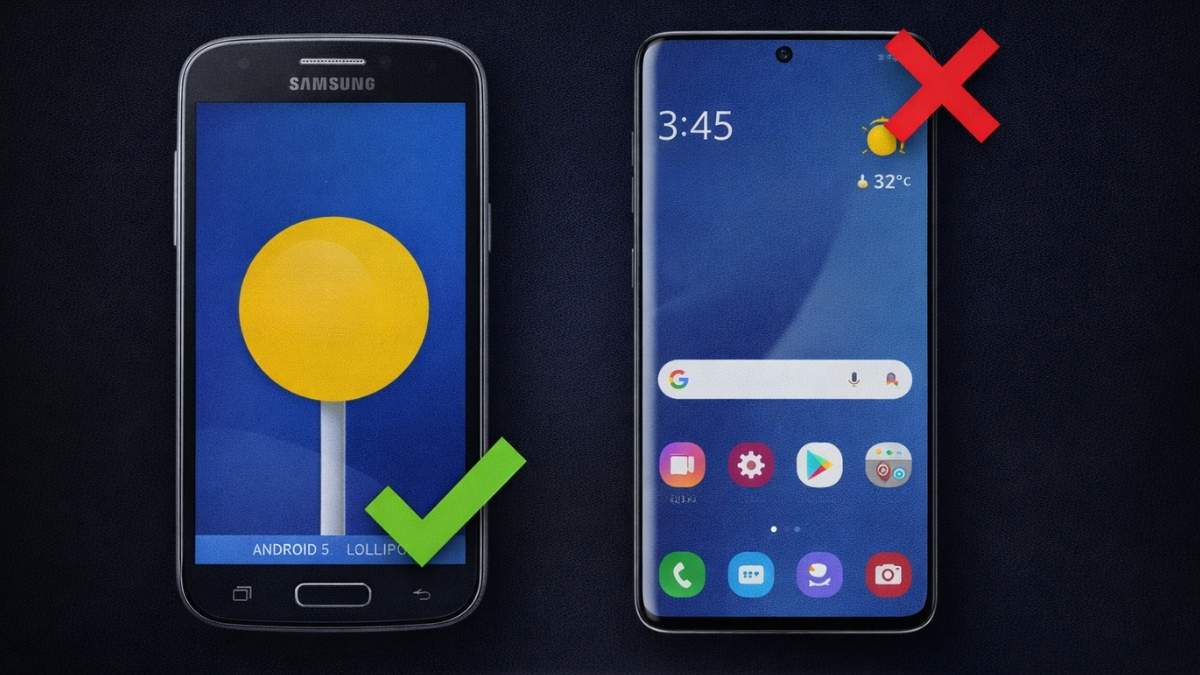 So sánh dòng máy cũ và mới áp dụng cách mở khóa điện thoại Samsung bằng cuộc gọi khẩn cấp.