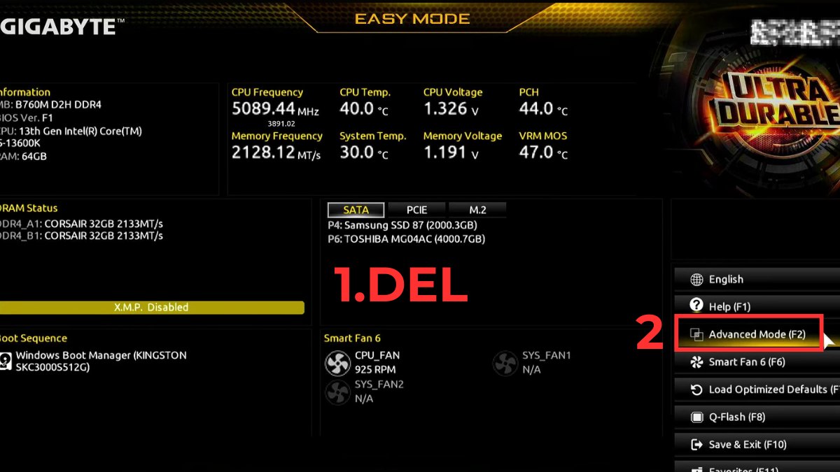 Vào BIOS Gigabyte để tìm phím tắt mở máy tính tiện lợi.