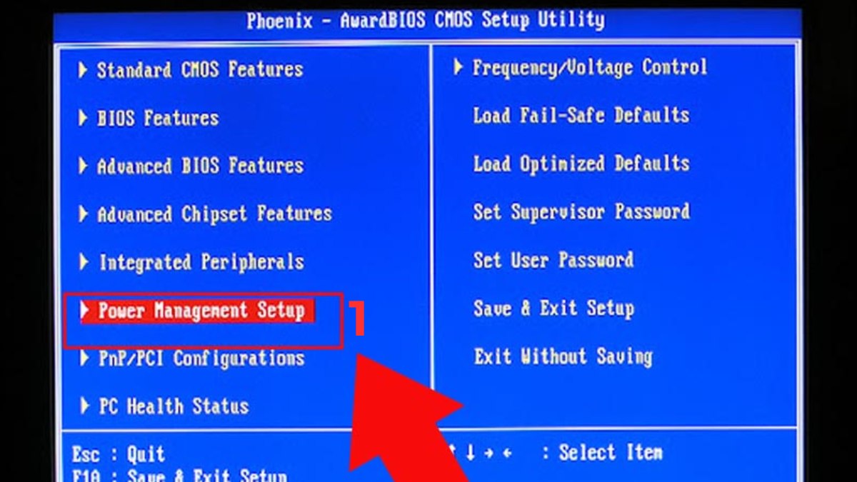 Truy cập thiết lập điện năng để tìm cách bật máy tính bằng chuột.