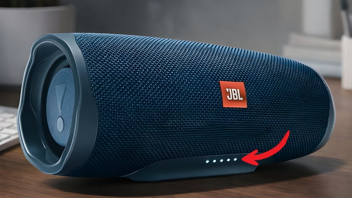 Cách nhận biết loa jbl đầy pin qua hệ thống 5 đèn LED thông minh.