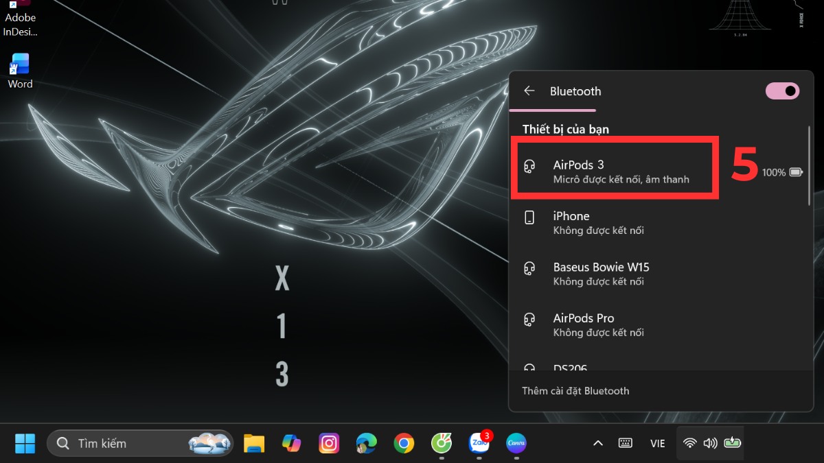 Hoàn tất kết nối với PC, giúp người dùng biết cách sử dụng airpod 3 đa nền tảng.