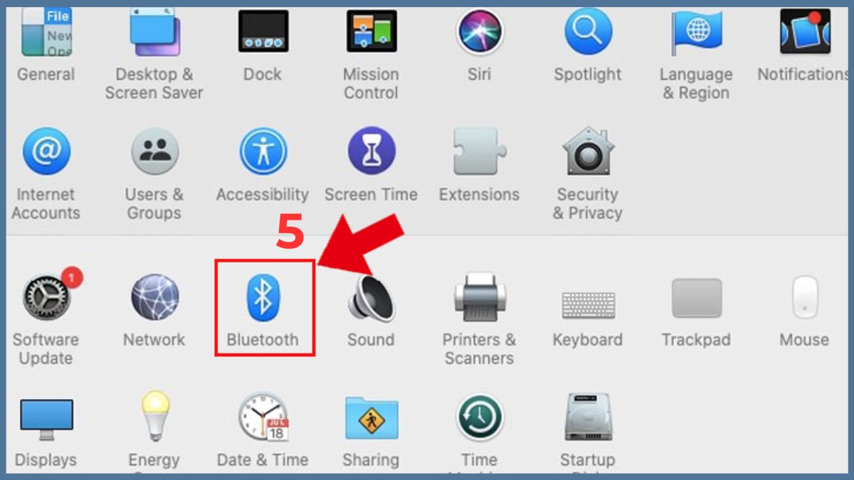 Chọn mục Bluetooth trên macOS để hoàn tất cách sử dụng tai nghe airpods 3.