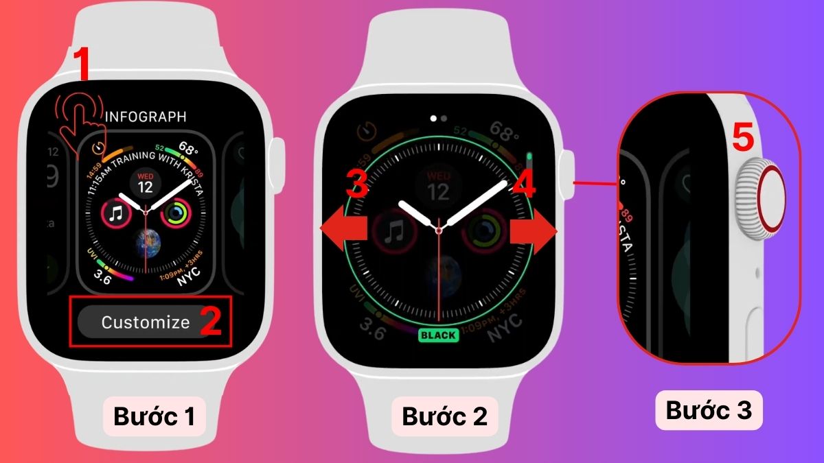 Hướng dẫn Apple Watch 10 cho người mới cách tùy biến thay đổi mặt đồng hồ.