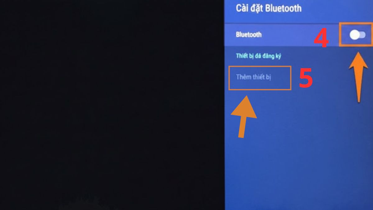 Chọn thêm thiết bị mới trên TV theo hướng dẫn sử dụng loa Harman Kardon kết nối tivi.