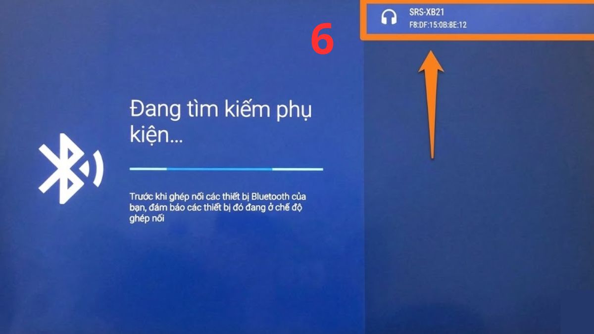 Danh sách tên thiết bị hiển thị khi thực hiện cách sử dụng loa Harman Kardon với tivi.