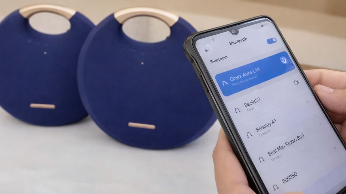 Kết nối loa thứ nhất là bước đầu trong cách sử dụng loa Harman Kardon ghép đôi.