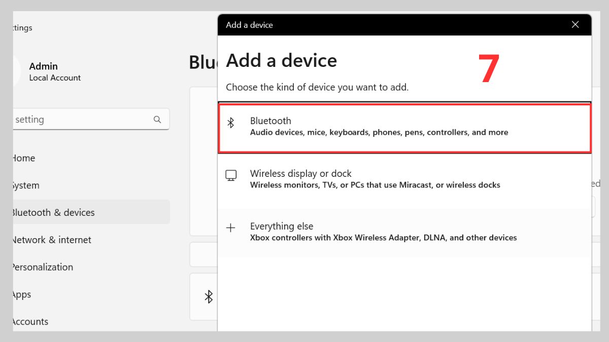 Chọn thêm thiết bị Bluetooth trong hướng dẫn sử dụng loa Harman Kardon kết nối máy tính.