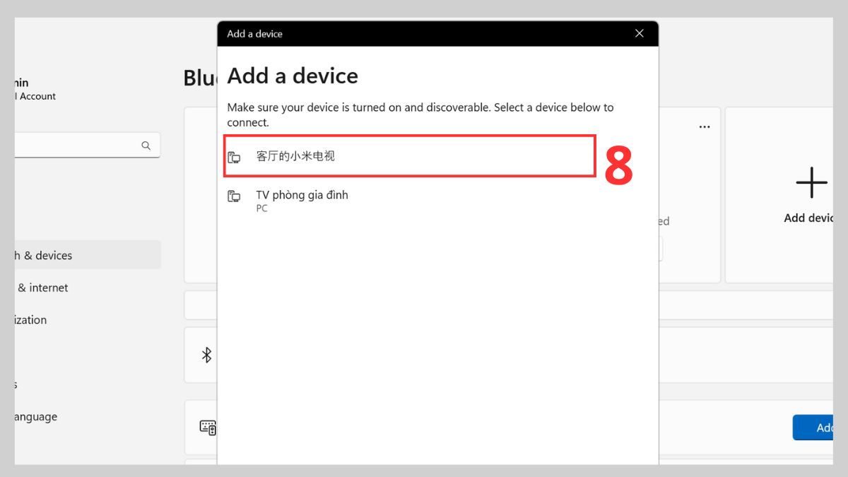 Chọn đúng tên thiết bị loa trong danh sách là cách sử dụng loa Harman Kardon hiệu quả.
