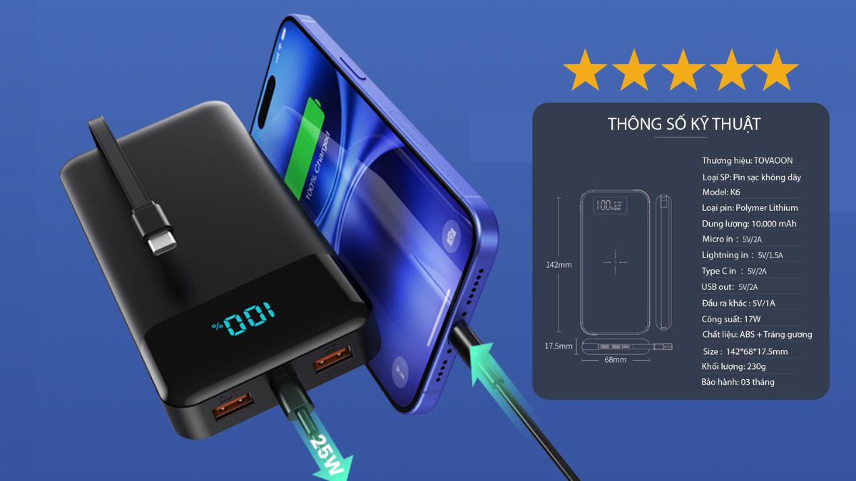 Kiểm tra thông số kỹ thuật là cách sửa sạc dự phòng không vào điện bền lâu.