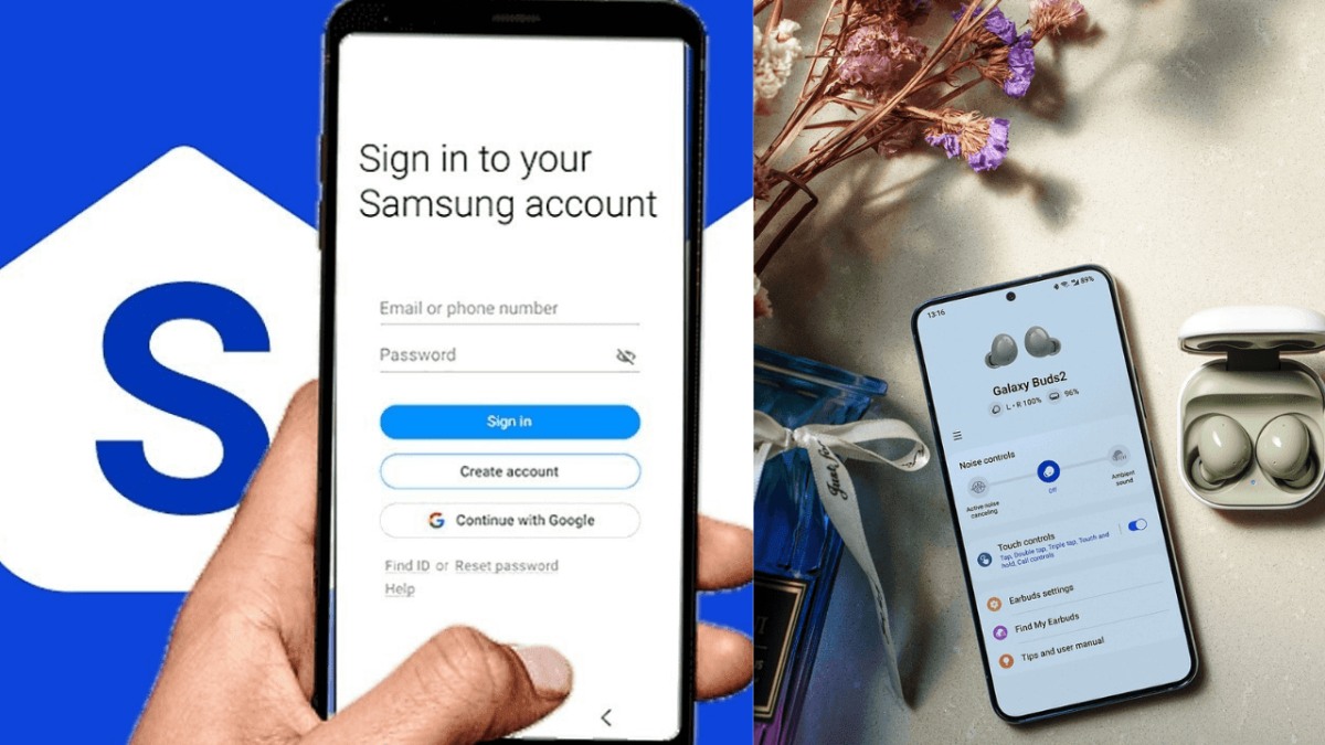 Màn hình đăng nhập Samsung Account hỗ trợ cách tạo tài khoản samsung account để sử dụng Galaxy Buds