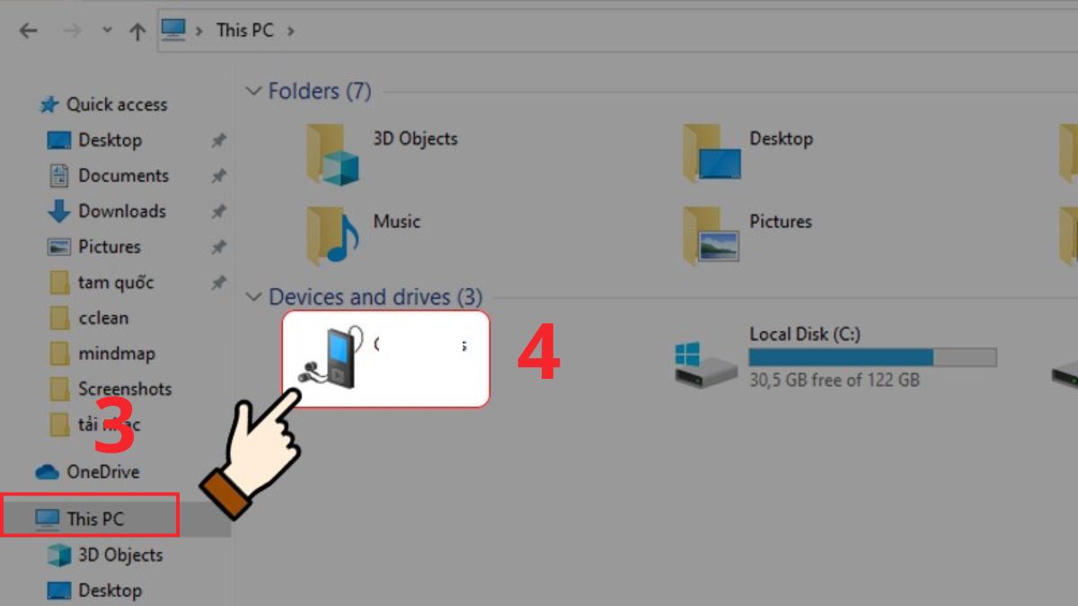 Truy cập vào bộ nhớ thẻ nhớ để tiến hành cách chép nhạc vào điện thoại Nokia.