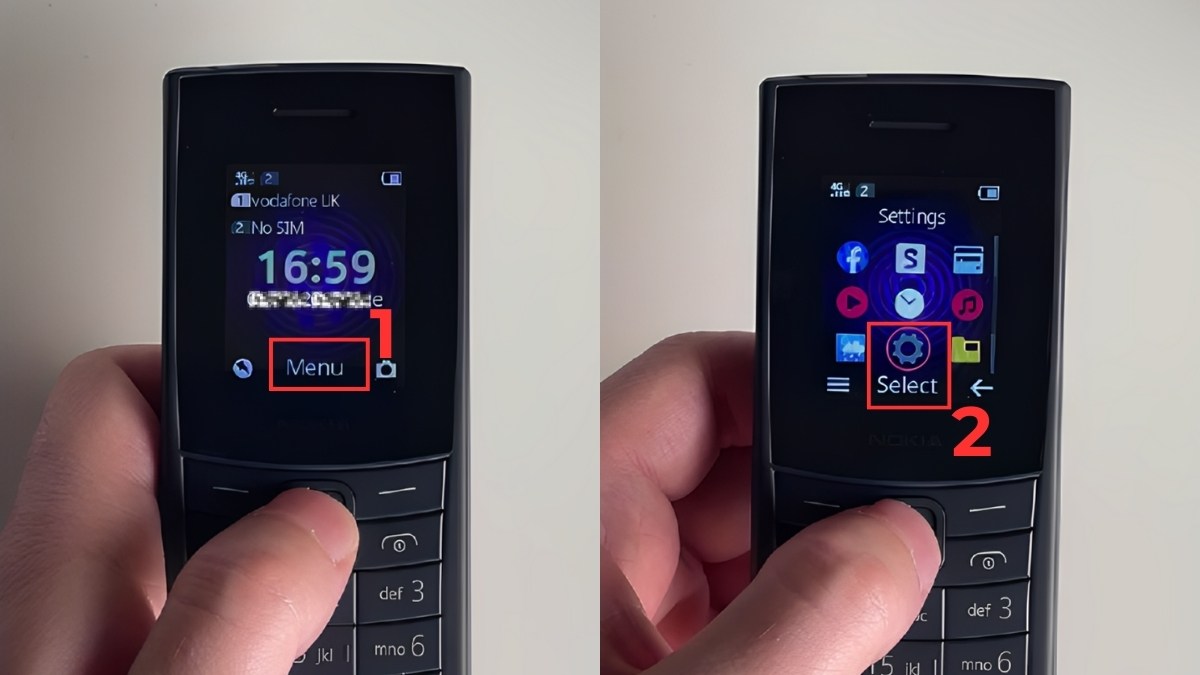 Truy cập Menu và Cài đặt trên điện thoại để học cách tắt âm bàn phím nokia cục gạch.