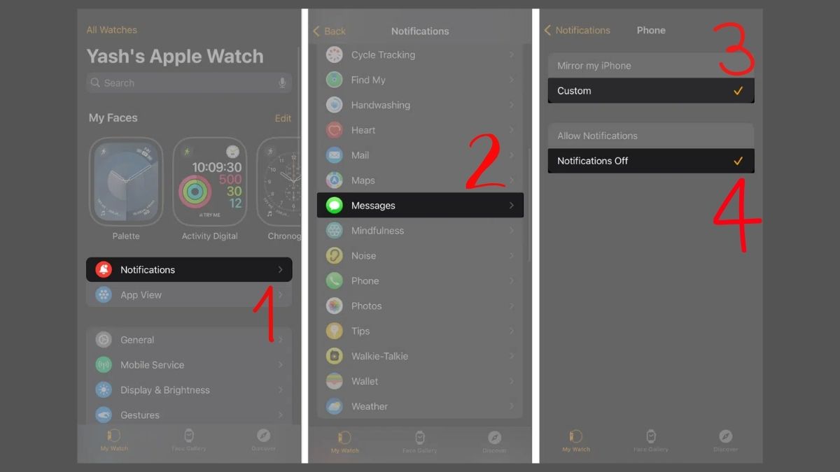 Tùy chỉnh Notifications trên iPhone là cách tắt âm thông báo apple watch cho từng ứng dụng.