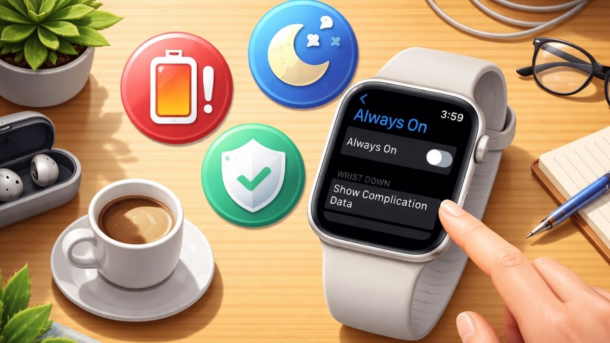 Những lưu ý khi dùng cách tắt always on display trên apple watch để quản lý pin tốt hơn.