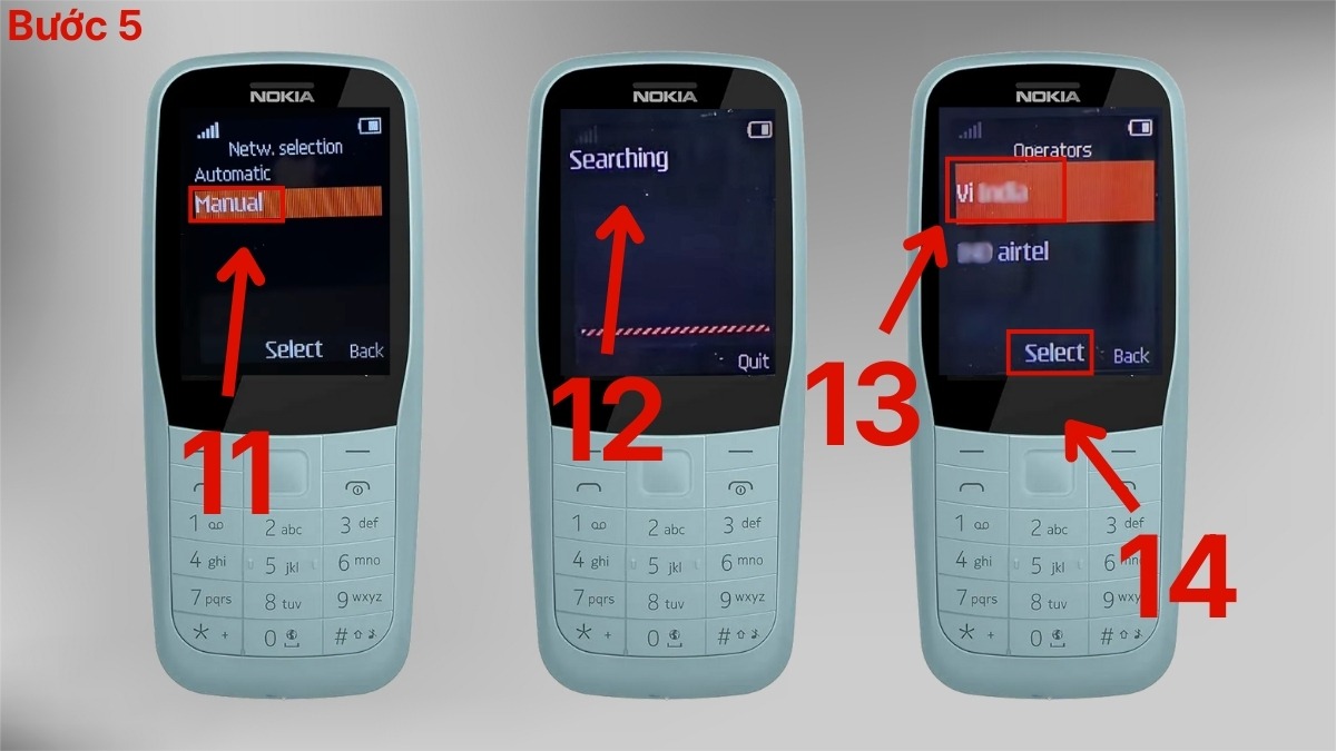 Chọn đúng nhà mạng đang dùng để thực hiện cách tắt cuộc gọi khẩn cấp trên nokia 105.