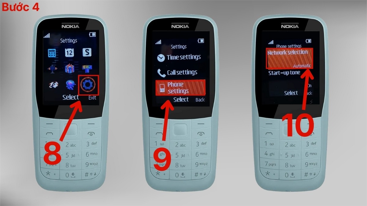 Truy cập Phone Settings để thay đổi cài đặt cuộc gọi khẩn cấp Nokia và chọn mạng.