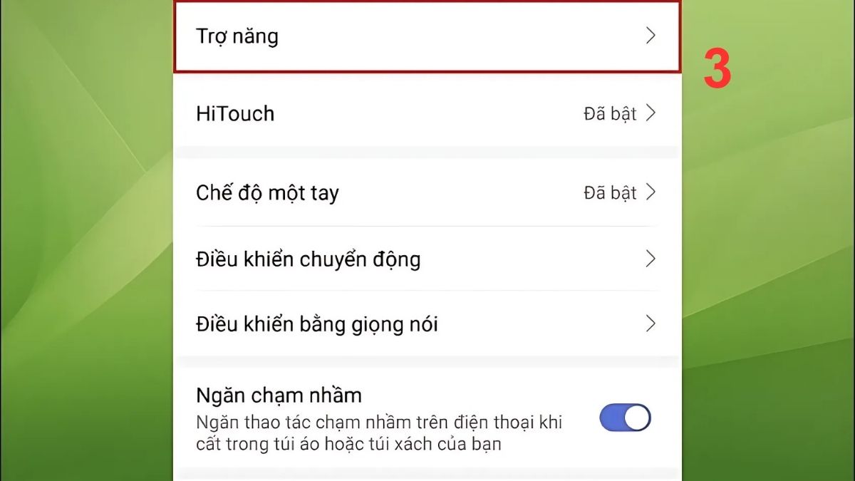 bước 2 trong cách tắt quyền trợ năng trên oppo: truy cập mục Trợ năng (accessibility) trong Cài đặt bổ sung