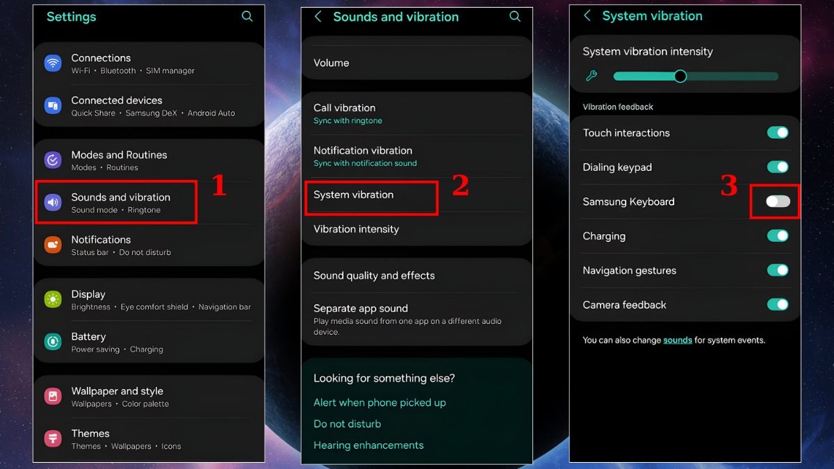 hướng dẫn cách tắt rung bàn phím samsung thông qua cài đặt hệ thống