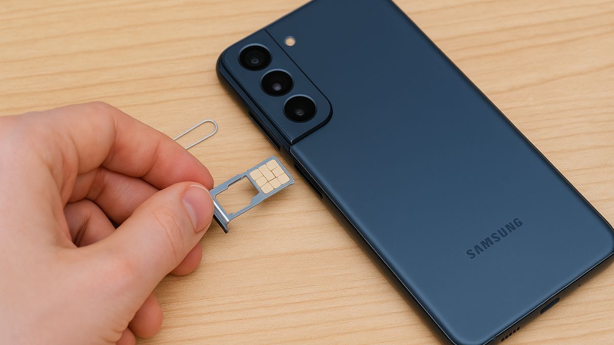 Cách tháo khay sim khi bị kẹt trên điện thoại Samsung bằng kẹp giấy đơn giản
