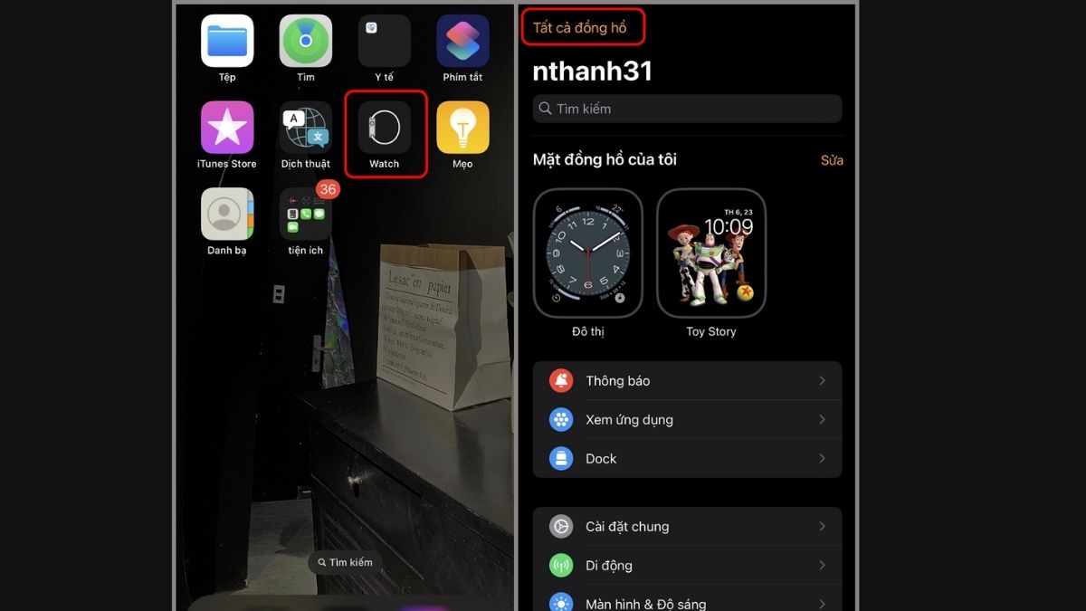 Kiểm tra danh sách thiết bị trong app Watch để xác nhận cách thoát icloud trên apple watch.