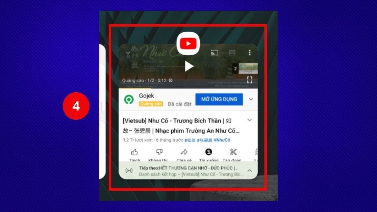 Hai ứng dụng chạy song song giúp vừa nghe youtube vừa lướt web cùng lúc.