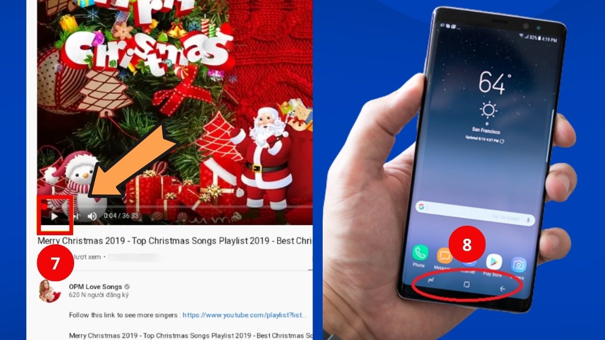 Quay về màn hình chính để chuẩn bị phát YouTube dưới dạng âm thanh nền.