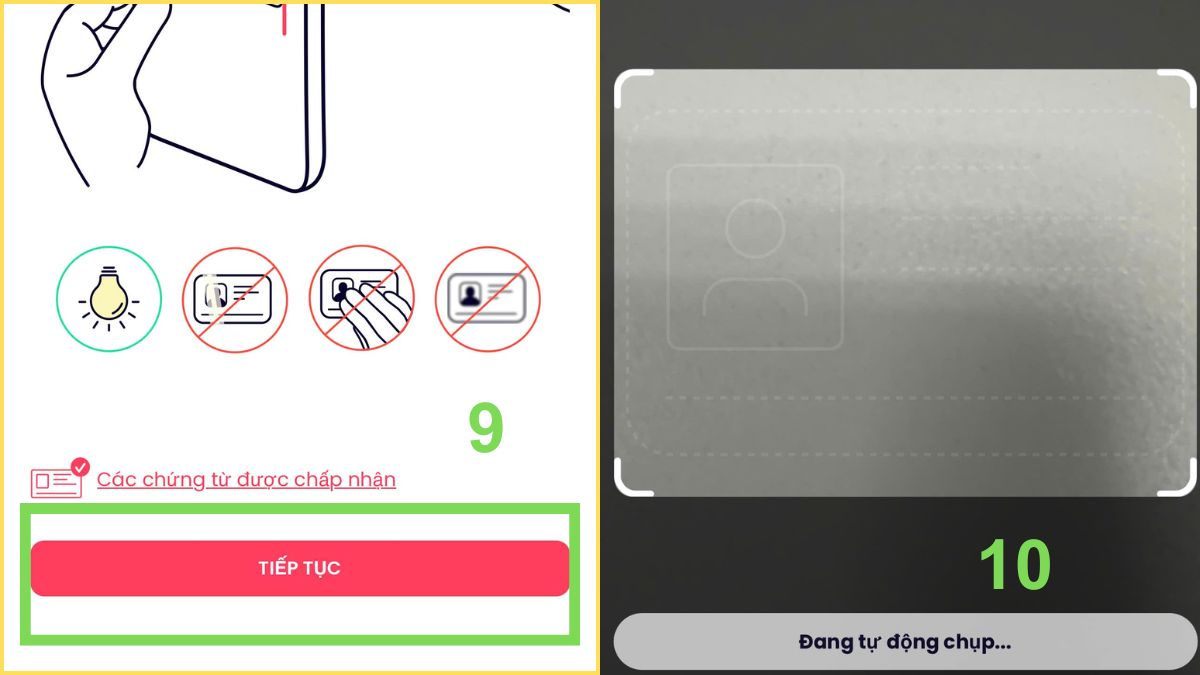 Hướng dẫn chụp ảnh giấy tờ trong cách xác minh tài khoản TikTok bằng CCCD chi tiết.