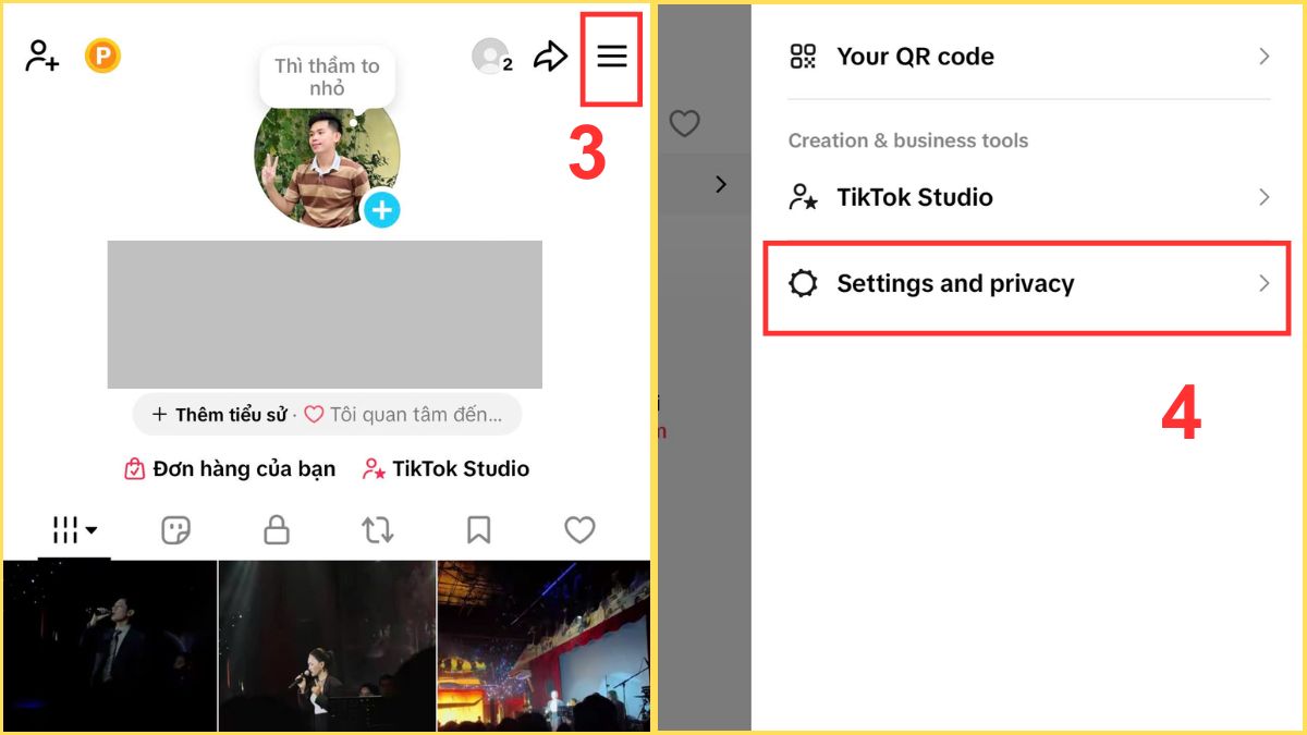 Cài đặt và quyền riêng tư hỗ trợ quy trình cách xác minh tài khoản TikTok an toàn.