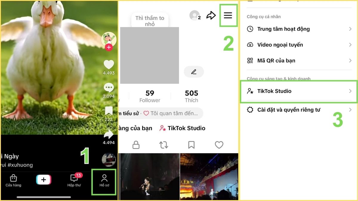 Mở TikTok Studio để bắt đầu cách xác minh tài khoản TikTok Shop nhà sáng tạo.