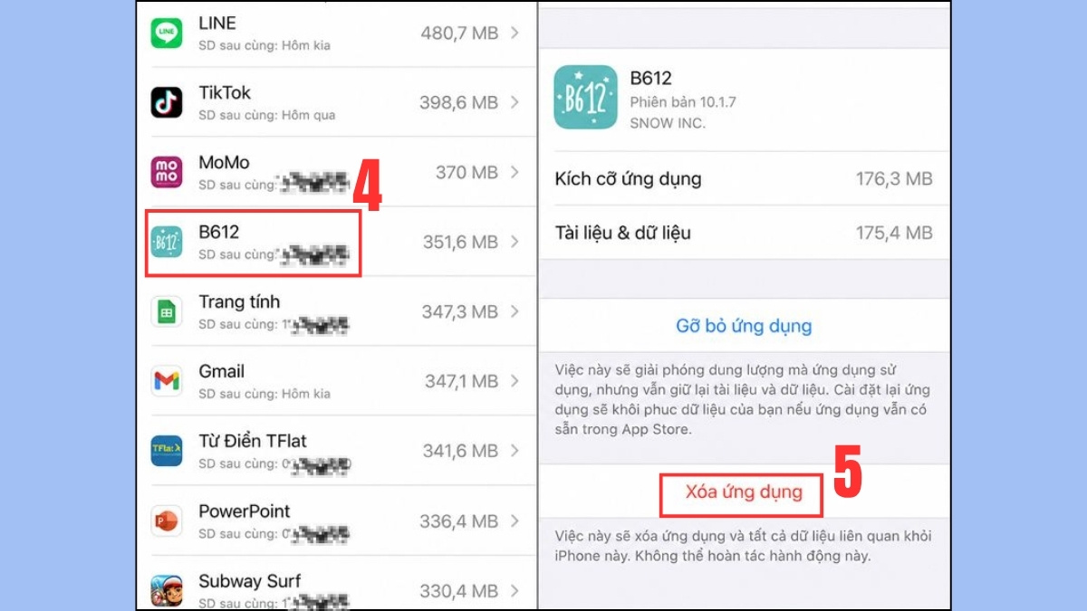 Chọn ứng dụng nghi ngờ và nhấn Xóa ứng dụng, điện thoại bị nhiễm virus cách khắc phục.