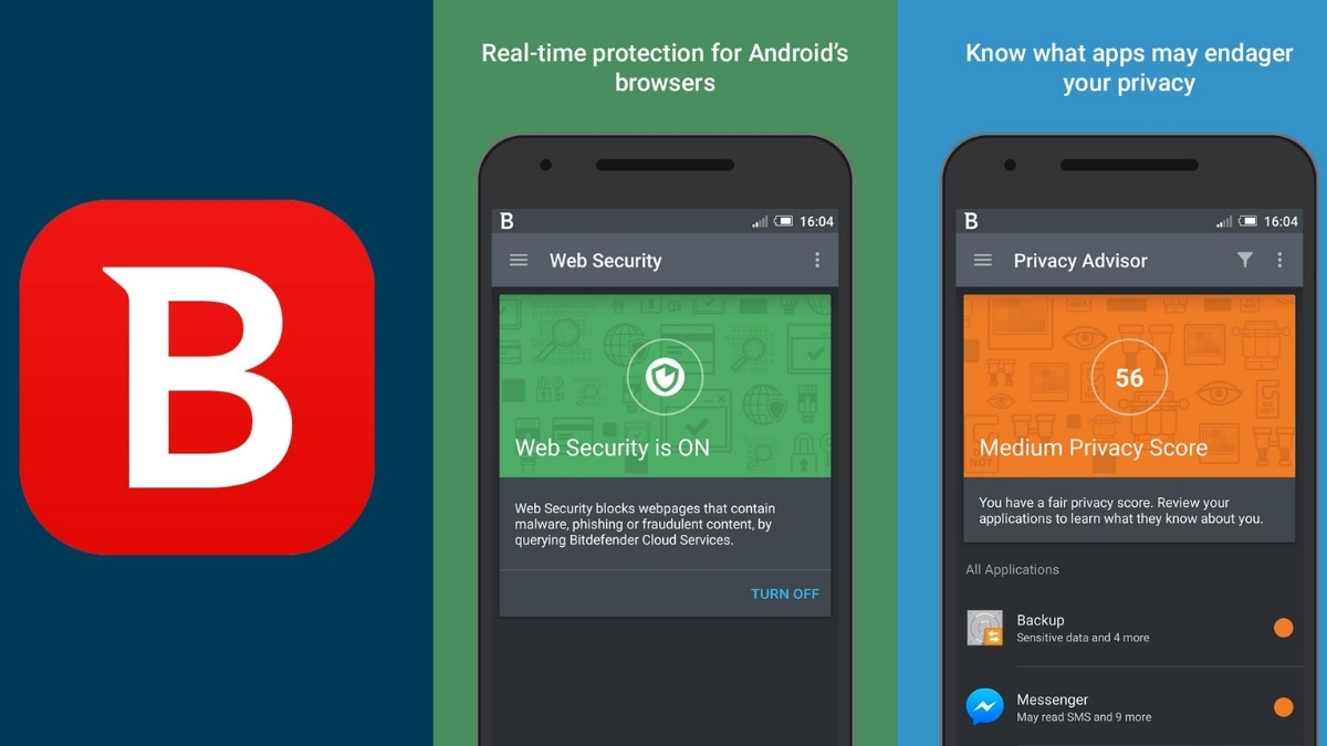 Bitdefender Mobile Security cung cấp cách xử lý khi điện thoại bị nhiễm virus và bảo mật web.