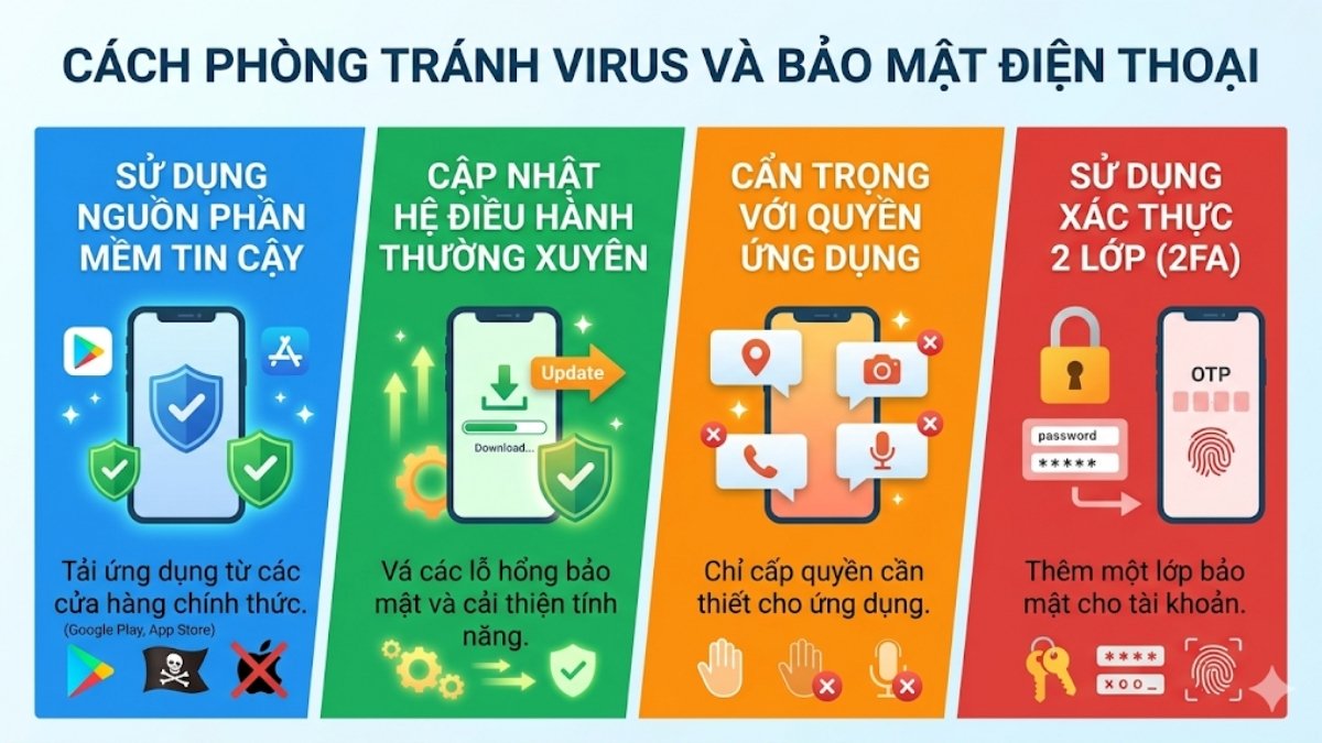 Tổng hợp các biện pháp bảo mật và cách xử lý khi điện thoại bị nhiễm virus hiệu quả.