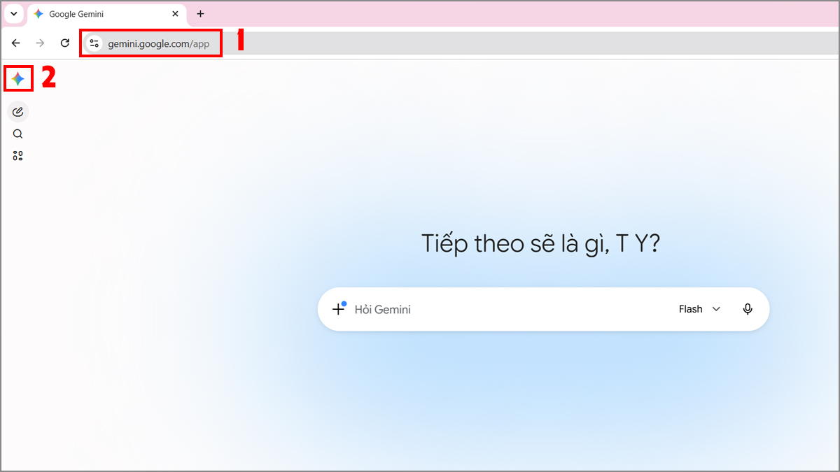 Truy cập trang web Gemini máy tính hỗ trợ cách xoá lịch sử trên gemini.