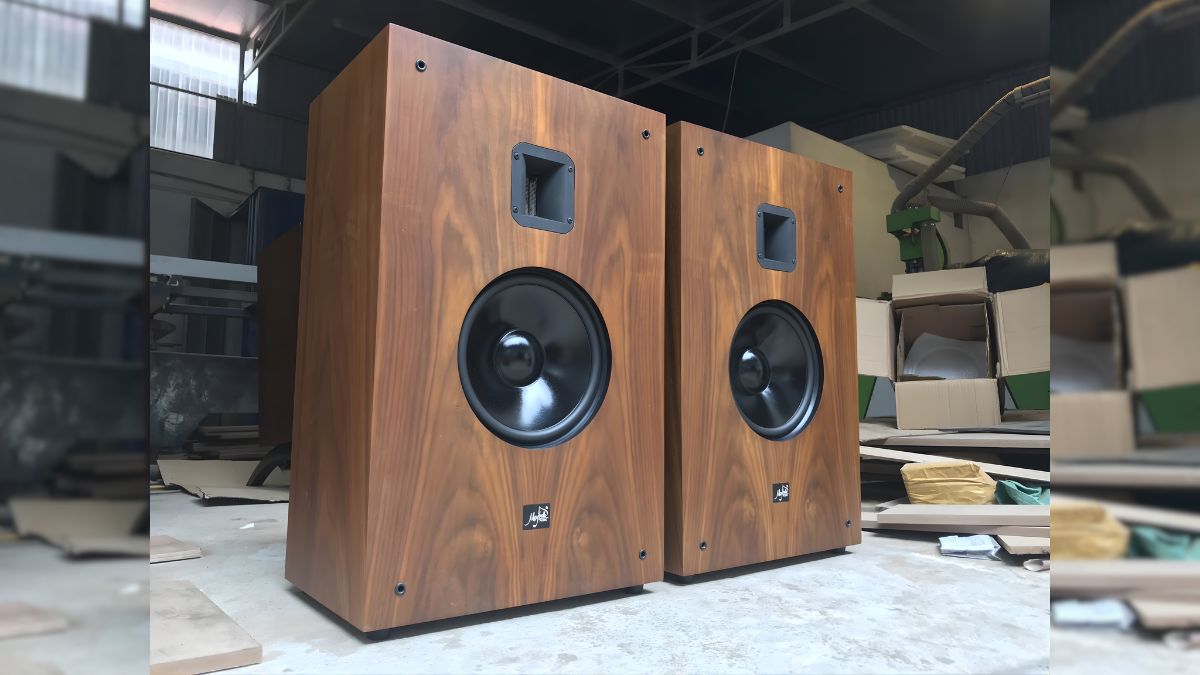 Thiết kế vỏ gỗ chắc chắn trong cấu tạo thùng loa toàn dải chuyên nghiệp.