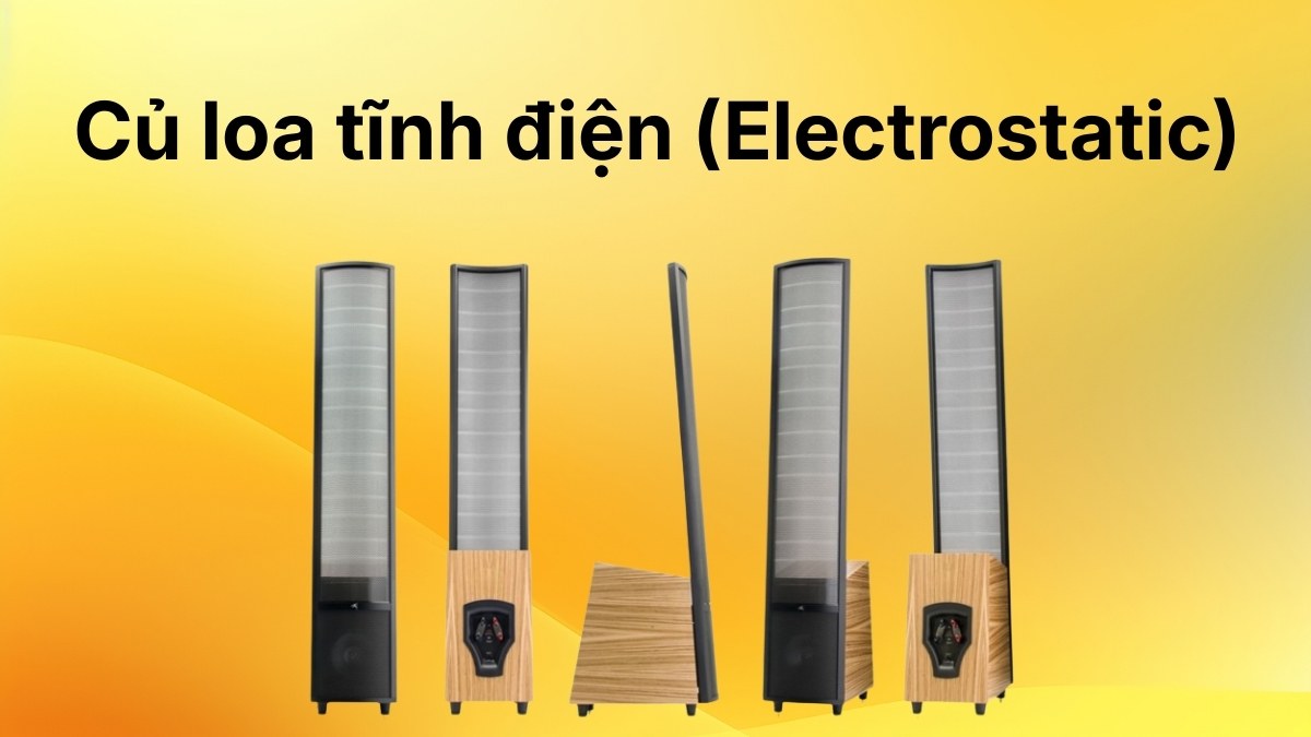 Củ loa tĩnh điện sử dụng màng phim mỏng cho âm thanh cực kỳ chi tiết và trong trẻo.