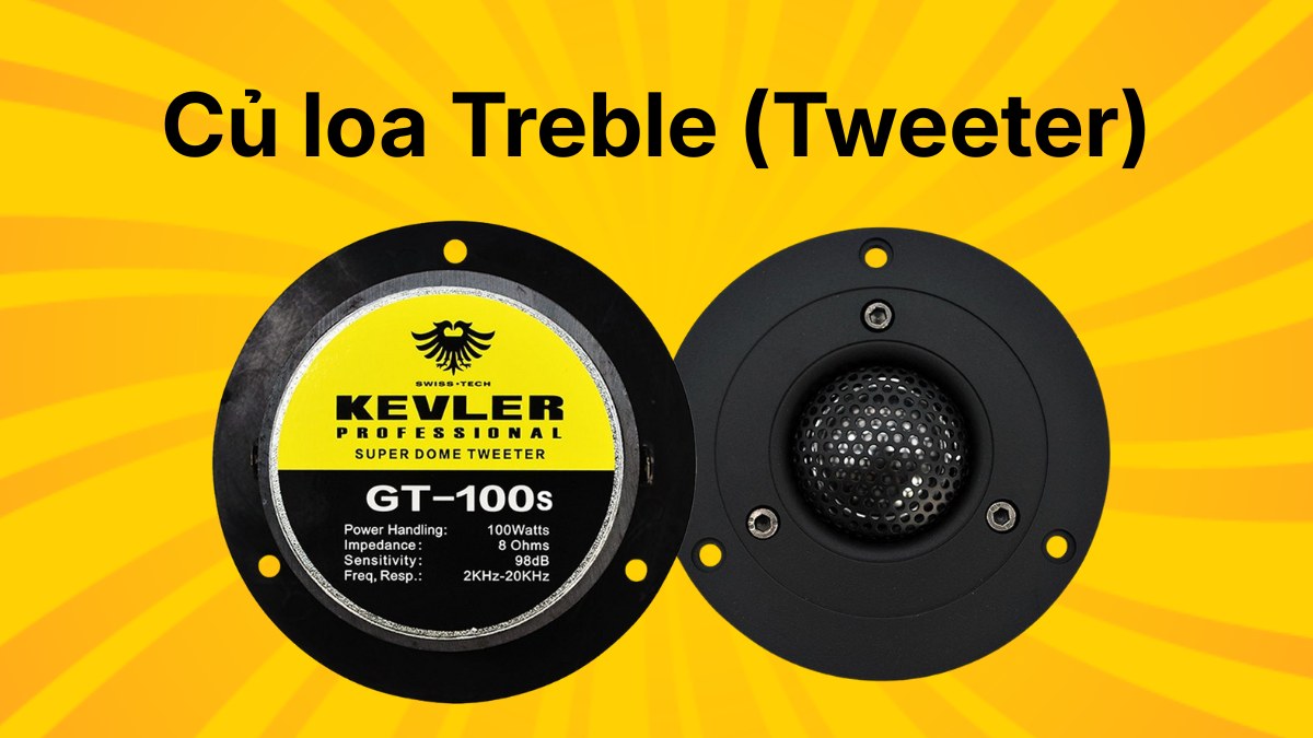 Củ loa treble rời giúp mang lại độ sáng và sự chi tiết cho dải âm cao.