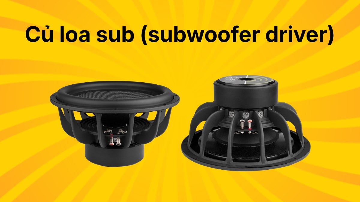 Củ loa sub (subwoofer) đảm nhiệm việc tái tạo dải âm siêu trầm uy lực và sống động.