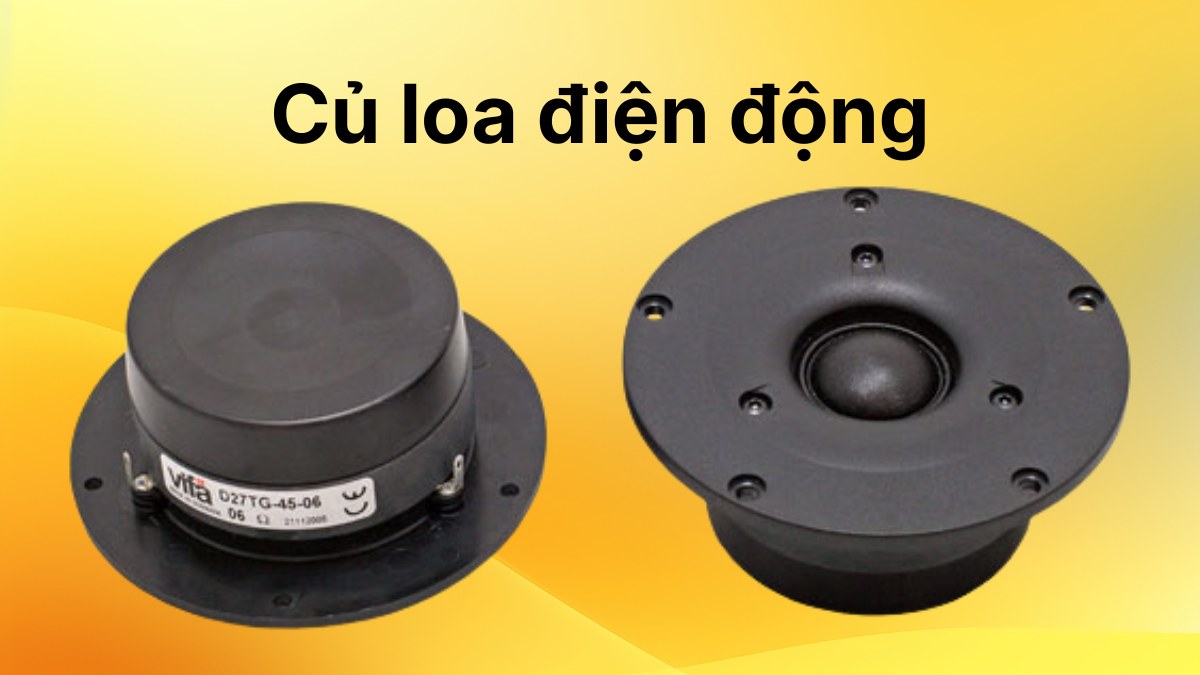 Mẫu củ loa điện động phổ biến với cấu trúc nam châm và cuộn dây âm ổn định.