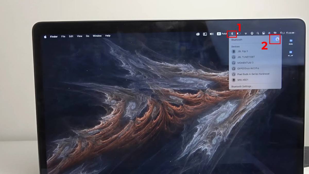 Bật tính năng Bluetooth trên MacOS để dò tìm và kết nối tai nghe edifier.