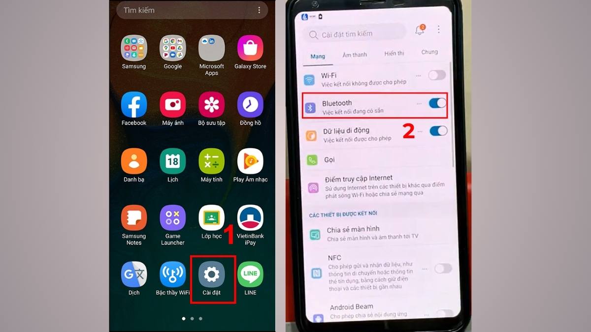 Bật Bluetooth trên Android để tìm kiếm và kết nối tai nghe bluetooth edifier.