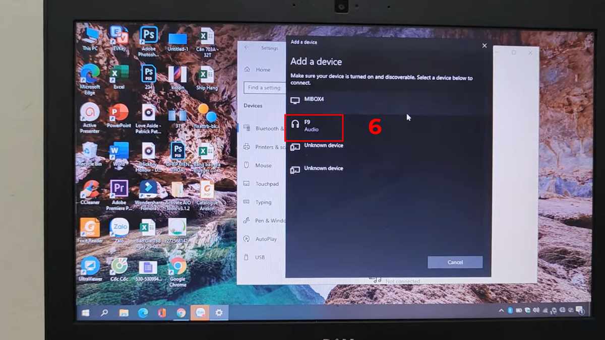 Chọn tên thiết bị để hoàn tất kết nối tai nghe edifier với máy tính laptop.